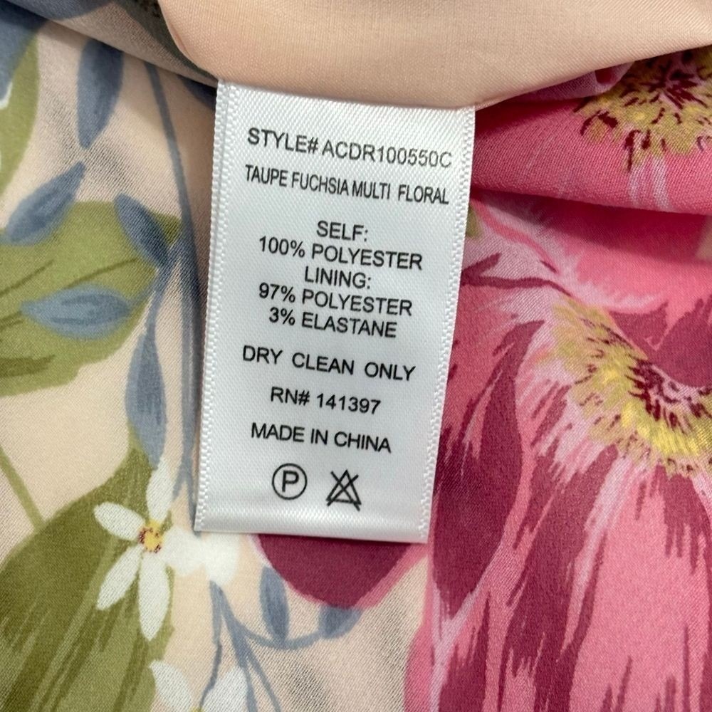Astr One-Shoulder Floral Asymmetrical Midi Dress in Pink and Yellow - Picture 11 of 11
